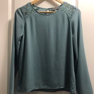 Primark Teal top with lace shoulder detail
